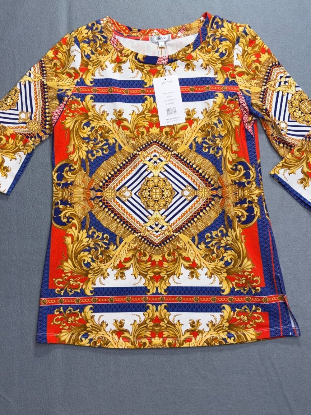 NEW NWT Tyler Boe Scarf Print Tunic Tee Blouse Nautical Preppy sz. S